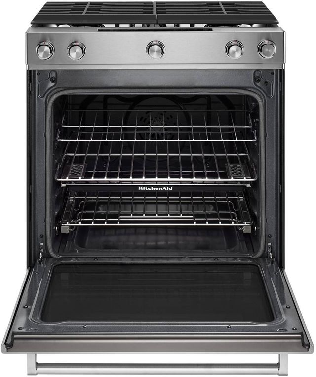 KitchenAid® 30" Stainless Steel Slide In Dual Fuel Range-1