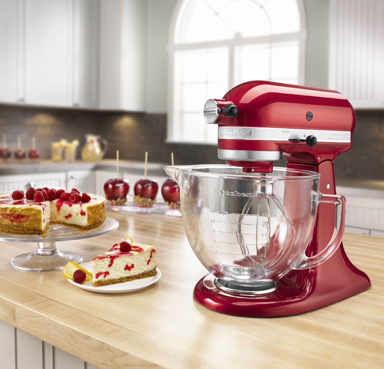 KitchenAid Artisan Design top Tilt-Head Stand Mixer in Candy Apple Red