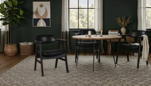 Nest Home Collections Wagner Black/Vintage Black Arm Chair-1