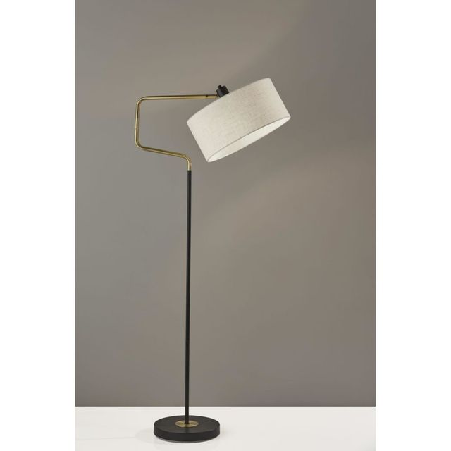 Adesso® Jacob Black/Antique Brass Floor Lamp-1