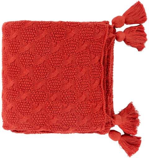 Surya India Burnt Orange 50"x60" Throw Blanket-0