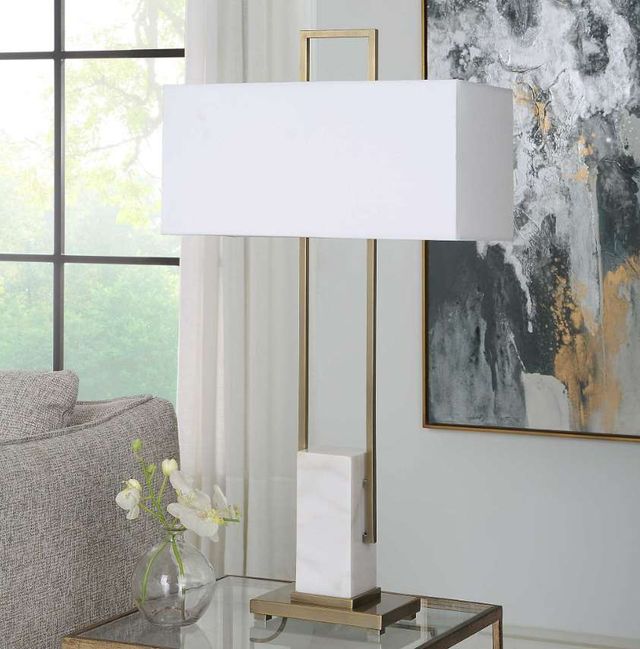 Uttermost® Column Gold/White Table Lamp-1