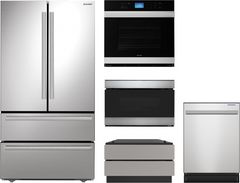 Sharp® 5 Piece Stainless Steel Kitchen Appliance Package