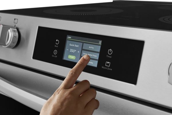 Frigidaire Gallery 30" Stainless Steel Slide-In Electric Range with Stone Baked Pizza