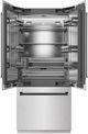 ZLINE Autograph Edition 36"19.6 Cu. Ft. Satin Stainless Steel Built-In French Door Refrigerator with Matte Black Accents-1