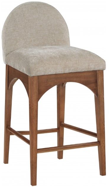 Meridian Furniture Waldorf Beige/Walnut Brown Counter Stool-0