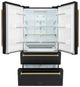 ZLINE Autograph Edition 36" 22.5 Cu. Ft. Fingerprint-Resistant Black Stainless Steel Counter-Depth French Door Refrigerator with Polished Gold Helix Handles-1