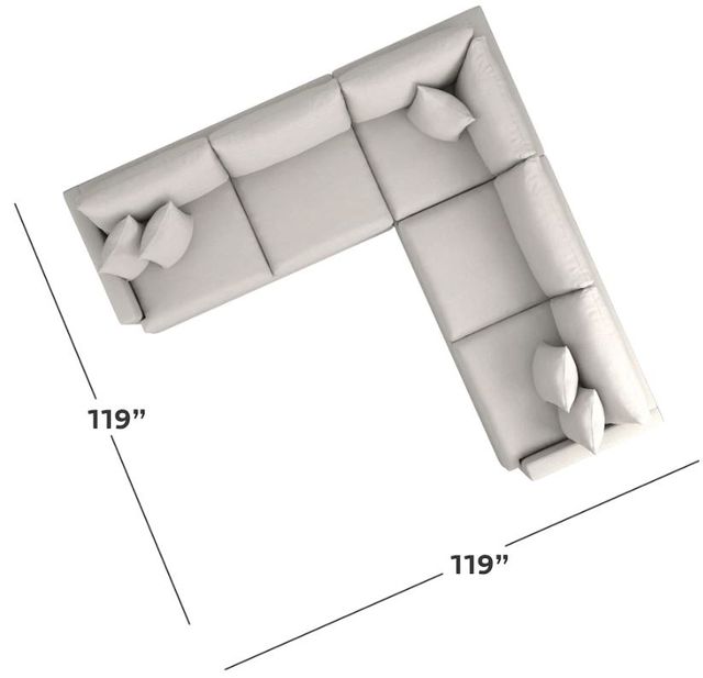 Bassett® Furniture Allure Smoke Large L-Shaped Sectional-2