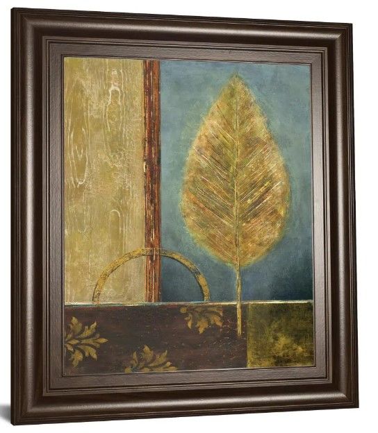 Classy Art Azure Leaf by Viola Lee Framed Print Wall Art-0