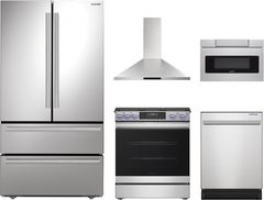 Sharp® 5 Piece Stainless Steel Kitchen Appliance Package