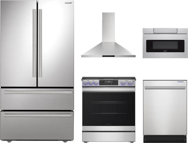 Sharp® 5 Piece Stainless Steel Kitchen Appliance Package