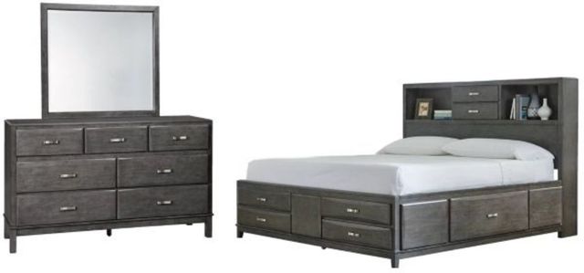 Signature Design by Ashley® Caitbrook 3-Piece Gray King Storage Bed Set-0