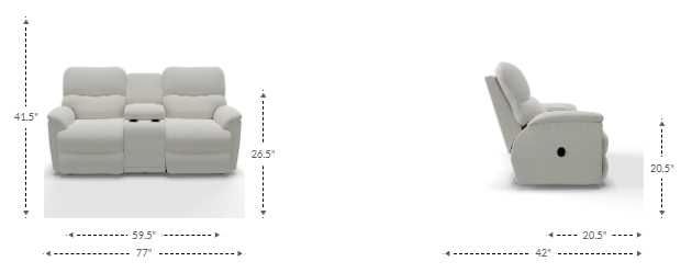 La-Z-Boy® Trouper Gray Leather Manual Reclining Loveseat with Console-2