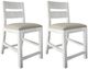 International Furniture Direct Pueblo White 24" Upholstered Counter Stool-1