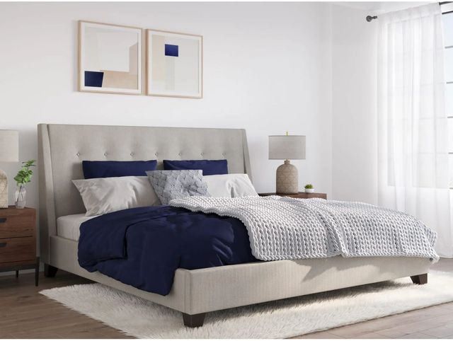 Modus Furniture Madera Putty Full Upholstered Platform Bed-1