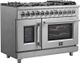 FORNO® Massimo 48" Stainless Steel Pro Style Dual Fuel Range-1