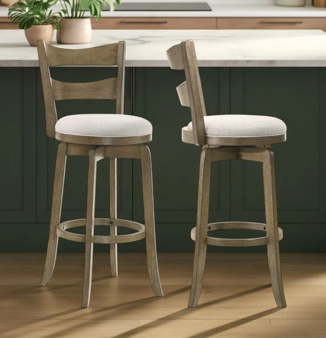 Armen Living Blair Creamy Neutral/Wheat Swivel Counter Stool-1