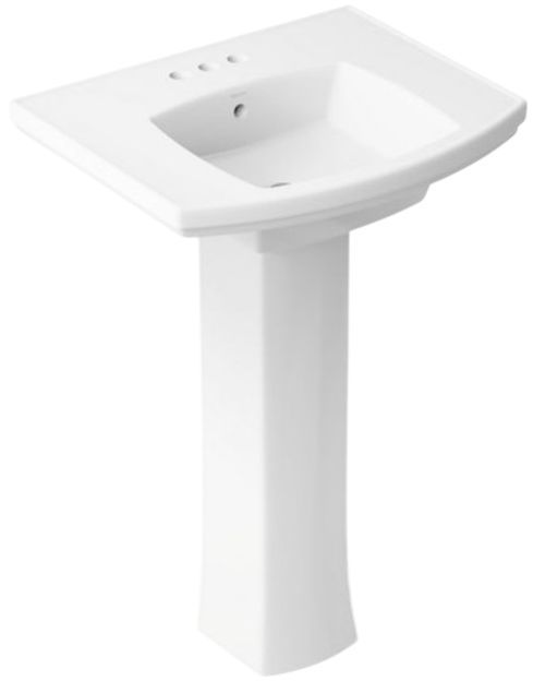 Kohler Kelston® White 22.75" Rectangular Pedestal Bathroom Sink-0
