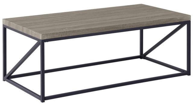 Coaster® Birdie 3-Piece Sonoma Gray Occasional Table with Black Base Set-3