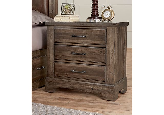 Vaughan Bassett Artisan & Post Collection Cool Rustic Mink 3-Drawer Nightstand-0