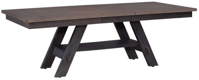 Liberty Furniture Lawson Weathered Gray Dining Table with Brown Base-2