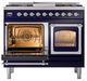 Ilve® Nostalgie II Noblesse 40'' Midnight Blue Pro Style Dual Fuel Range with Chrome Trim-3