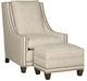 King Hickory Customizable Elsa Fabric Ottoman with Nailhead Trim-1