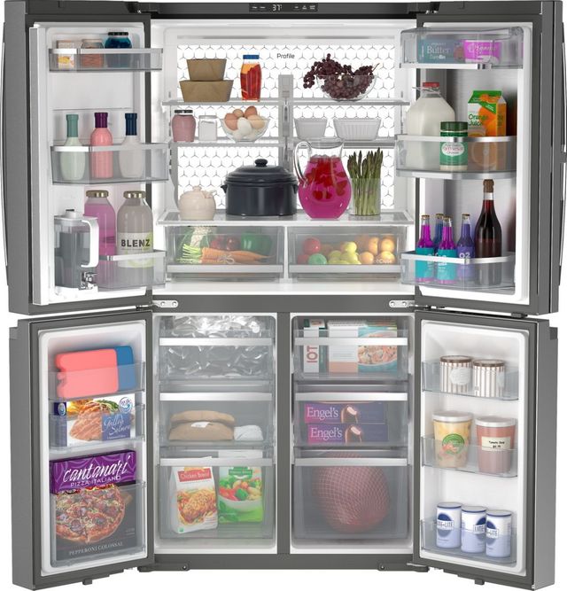GE Profile™ 36 in. 22.9 Cu. Ft. Fingerprint Resistant Stainless Steel Counter Depth Quad French Door Refrigerator with Dual-Dispense AutoFill Pitcher-3