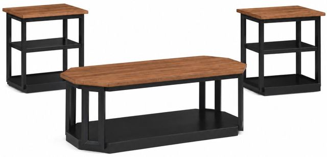 New Classic® Home Furnishings Decker 3-Piece Black/Brown Occasional Table Set-0