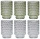 A & B Home 6-Piece Clear/Green Bubble Glass Candle Votive Set-0