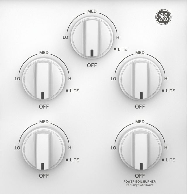 GE® 36" White Built-In Gas Cooktop-1