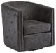 Signature Design by Ashley® Brentlow Distressed Black Swivel Chair-0