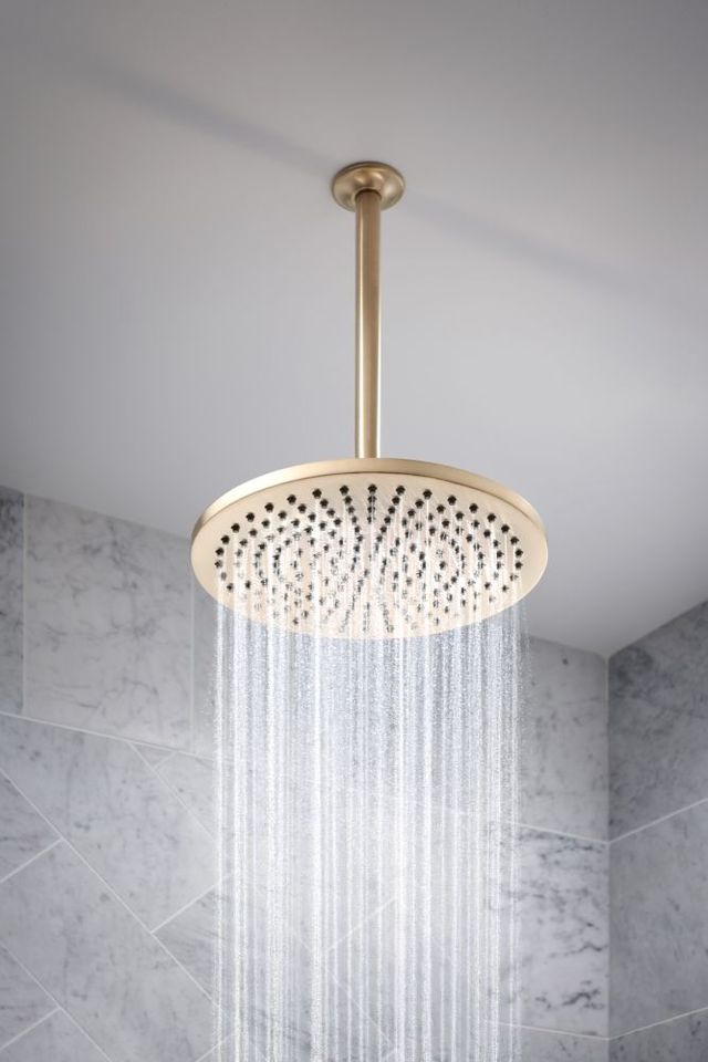 Brizo Essential™ Brilliance® Luxe Gold® 13.44" Ceiling Mount Shower Arm and Round Flange-2