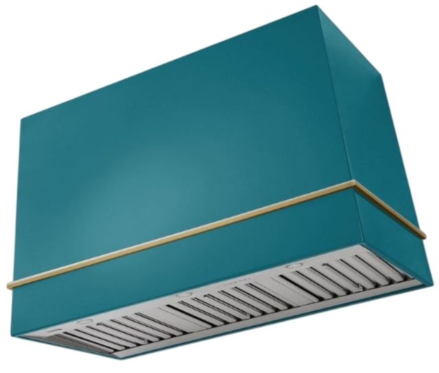 AGA Loge 48" Piccadilly Red Wall Mounted Range Hood with Polished Chrome Trim-0