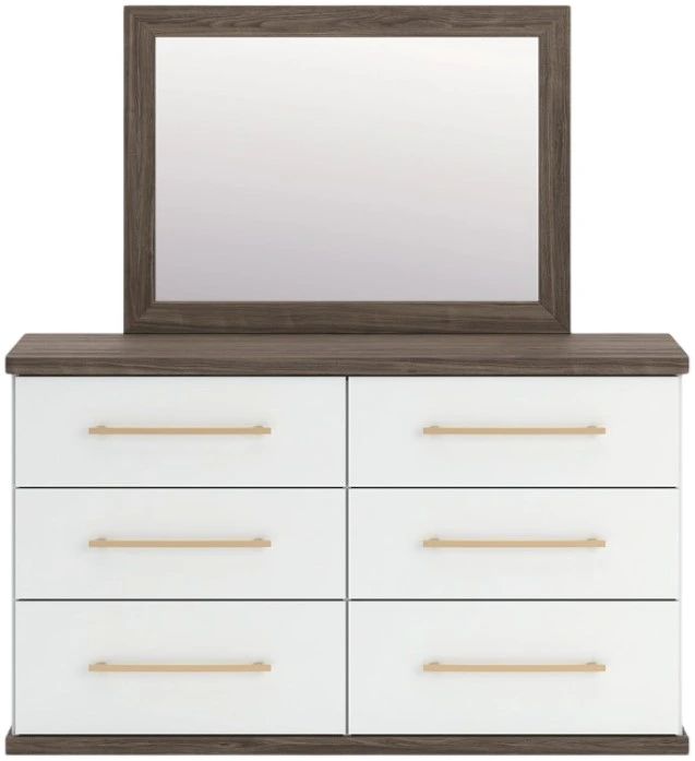 Signature Design by Ashley® Mazilar Brown/White Dresser and Mirror-1