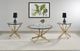 Coaster® Brooke 3-Piece Tempered Glass Top Occasional Table with Rose Brass Base Set-4