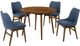 Armen Living Arcadia and Azalea 5-Piece Blue/Walnut Dining Set-0