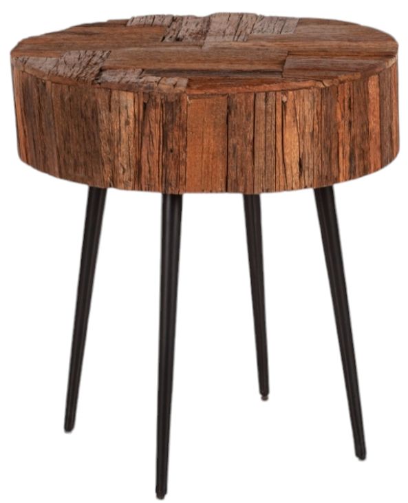 Home Trends & Design Jaipur Natural Side Table with Black Base-0