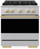 ZLINE Marino 30" Stainless Steel Pro Style Dual Fuel Range with 4-Burner DuoPro™ Cooktop and Electric Convection Oven and Polished Gold Accents-0