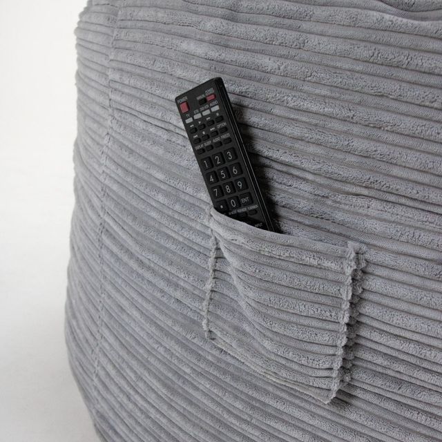 CordaRoy's® Nest Light Gray Terry Corduroy King Adult Bean Bag Chair-1