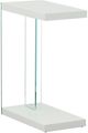 Steve Silver Co. Elaina Glossy White Chair Side End Table with Clear Frame-0