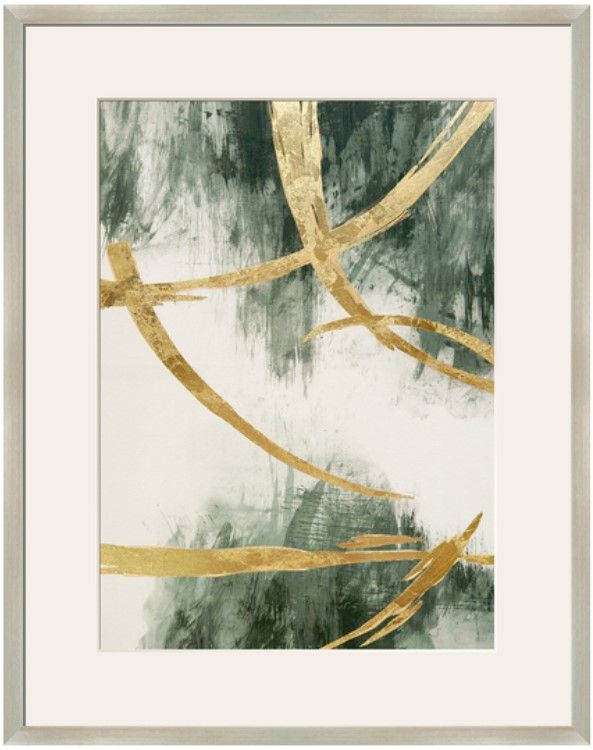 Classy Living Radiant Golden Strokes I Wall Art-0
