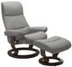 Stressless® by Ekornes® Customizable View Large Manual Recliner and Ottoman with Classic Base-0