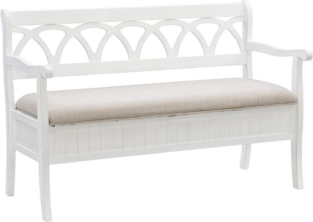 Powell® Winslett White Storage Bench-0