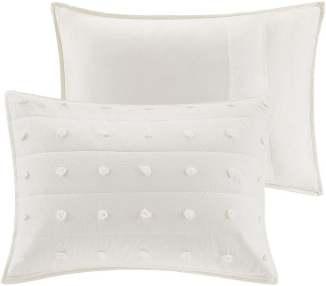 Olliix by Urban Habitat Brooklyn Ivory Twin/Twin XL Cotton Jacquard Coverlet Set-3