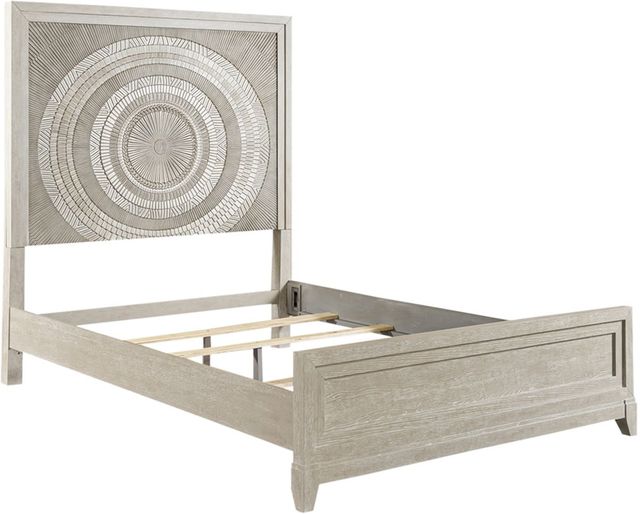 Liberty Furniture Belmar 5-Piece Silver Champagne/Washed Taupe Queen Panel Bedroom Set-2