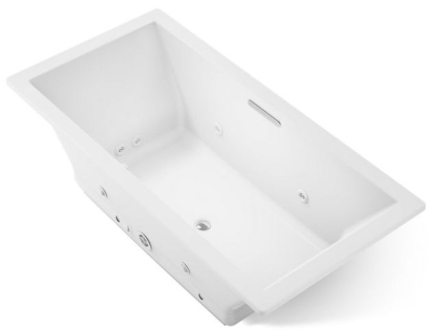 KOHLER® Underscore® White 72" x 36" Drop-In Heated BubbleMassage™ Air Bath with Whirlpool-0