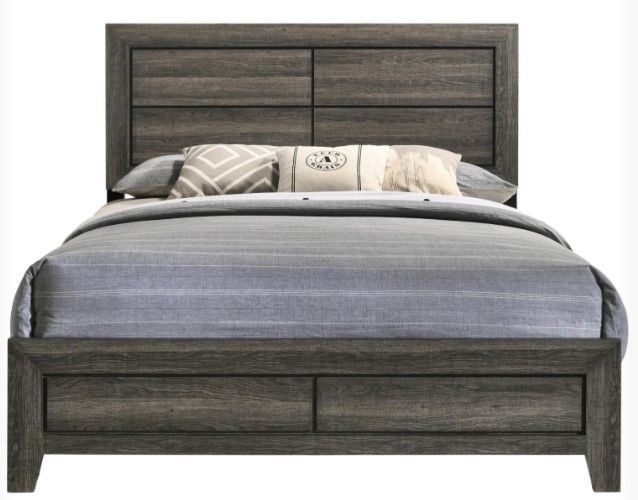 Bernards Max Gray Queen Panel Bed-1
