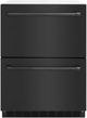ZLINE 24" Touchstone 168 Can Outdoor-Rated Dual Refrigerator Drawer with Black Stainless Steel Doors-0