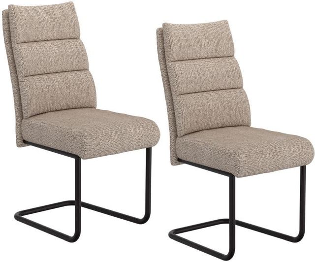Worldwide Homefurnishings Inc. Brodi 2-Piece Beige/Black Dining Side Chair Set-0